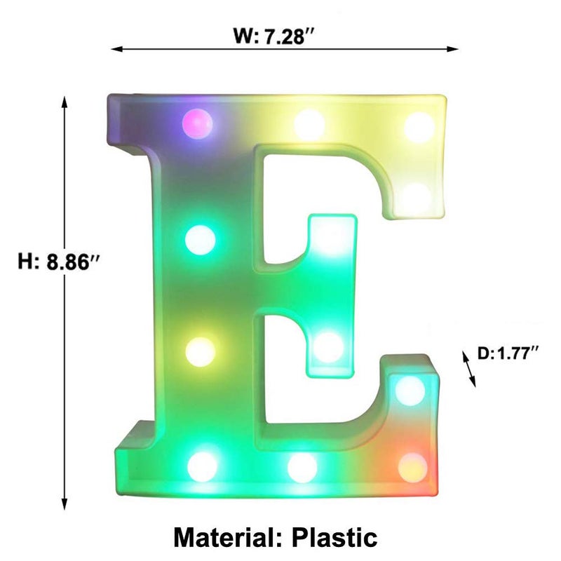 Pooqla Colorful LED Marquee Letter Lights with Remote â€“ Light Up Signs Party Bar Letters Decorations for The Home - Multicolor E - Image 5